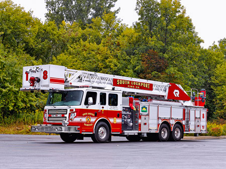 This aerial ladder truck is similar to the model that the Halifax Fire Department will be purchasing. Photo courtesy of Rosenbauer America.